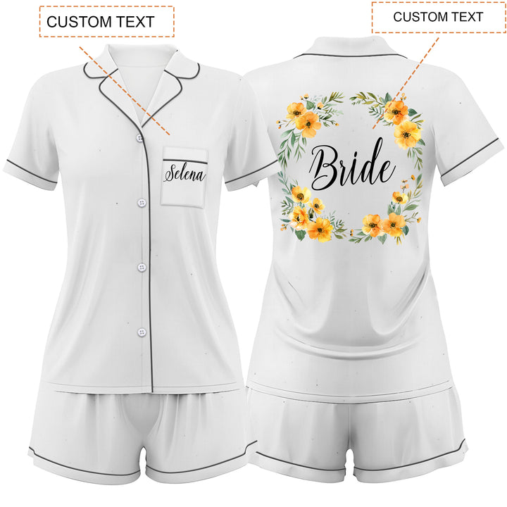 Custom Text Women Short Pajamas Set