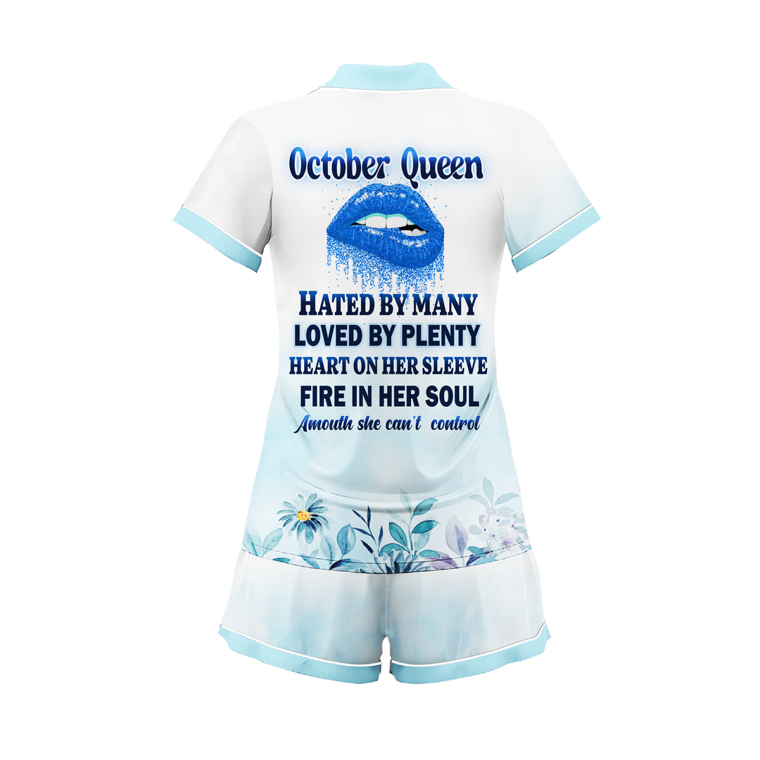 Custom Name and Month Short Pajamas Set