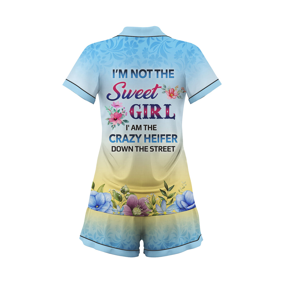 Custom Text  I’m Not The Sweet Girl Short Pajamas Set