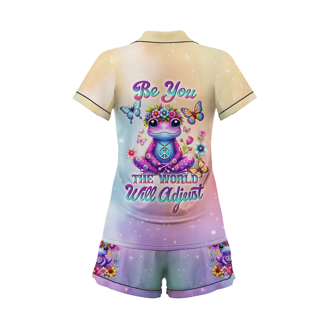 Custom Text Be You The World Will Adjust Short Pajamas Set