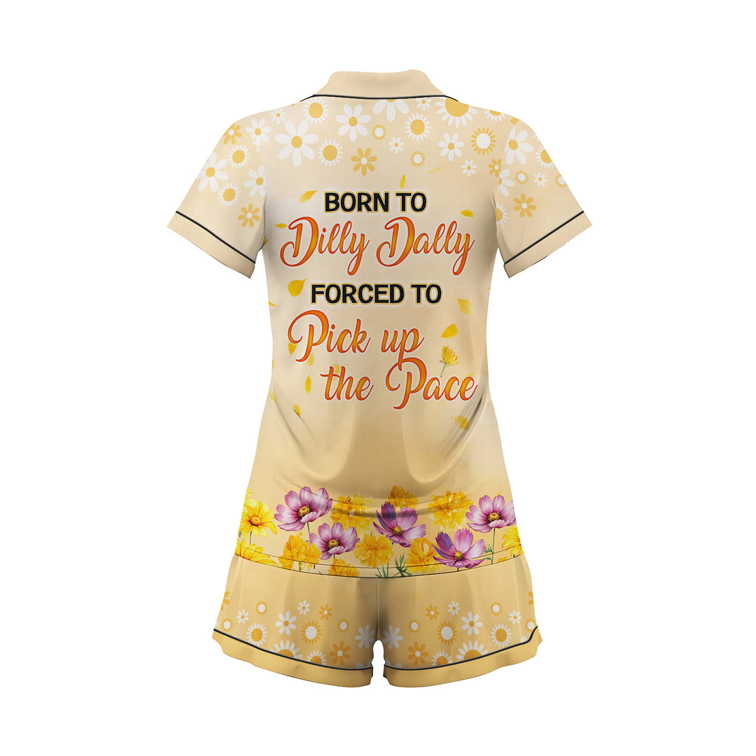 Custom Text Sloth Short Pajamas Set