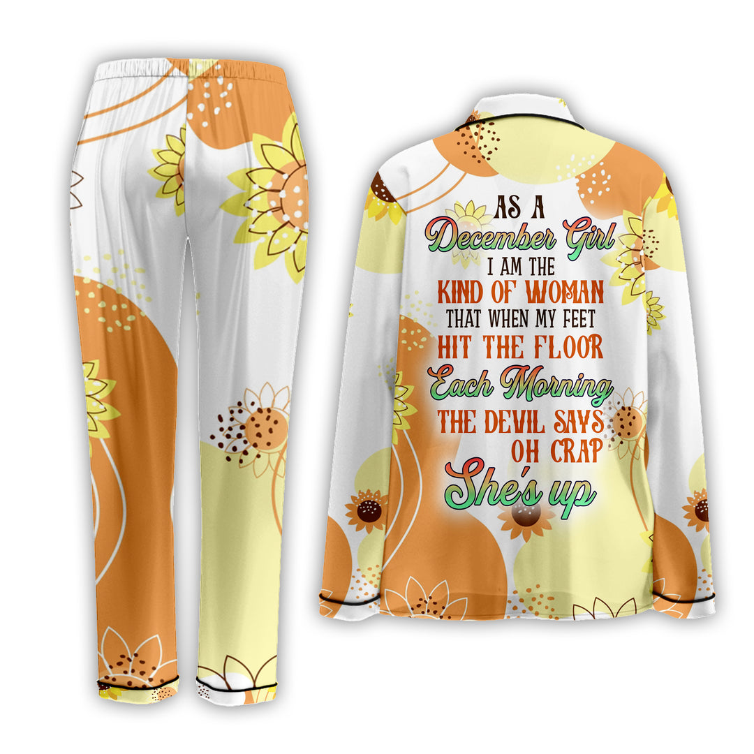 Custom Text and Month I am a Kind of Woman  Long Pajamas Set