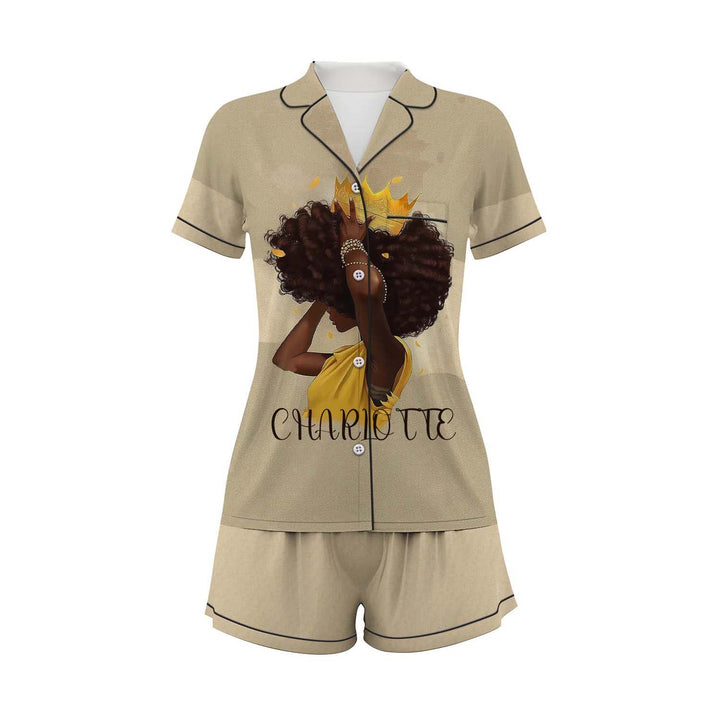 Personalize Name Satin Short Pyjamas Set