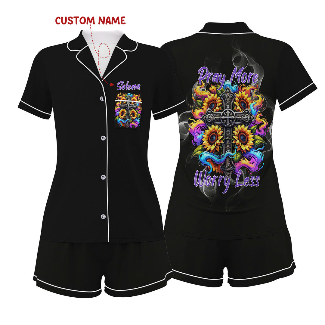 Custom Text  Bible Short Pajamas Set