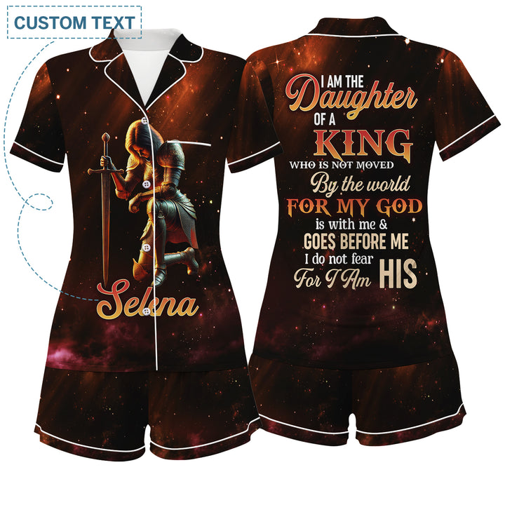 Custom Text  I Am Daughter Of A King Who Is Not Moved Short Pajamas Sets