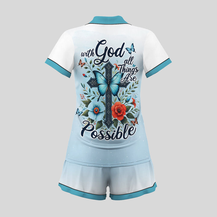 Custom Text With God Short Pajamas Set