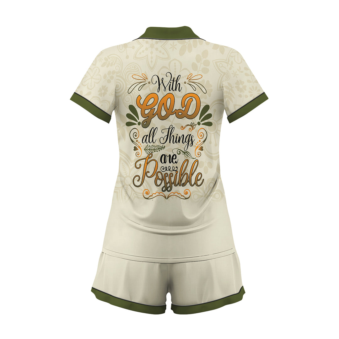 Custom With God All Things Are Possible Short Pajamas Set