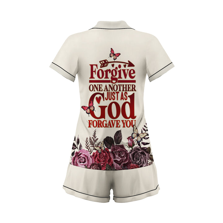 Custom Name Jesus Forgive One Another Just As God Forgave You Short Pajamas Set