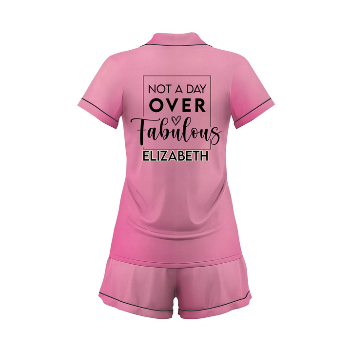 Custom Name  Satin Short Pyjamas Set