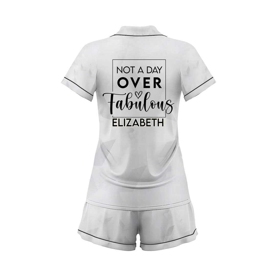 Custom Name Birthday Satin Short Pyjamas Set