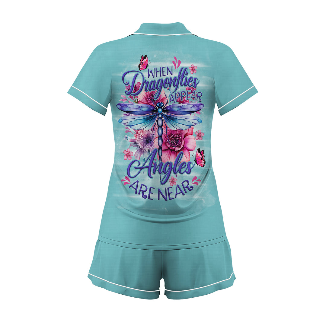 Custom Text Dragonfly Women Short Pajamas Set