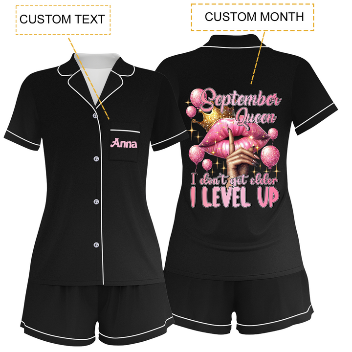 Personalize Name Birthday Month Short Pyjamas Sets