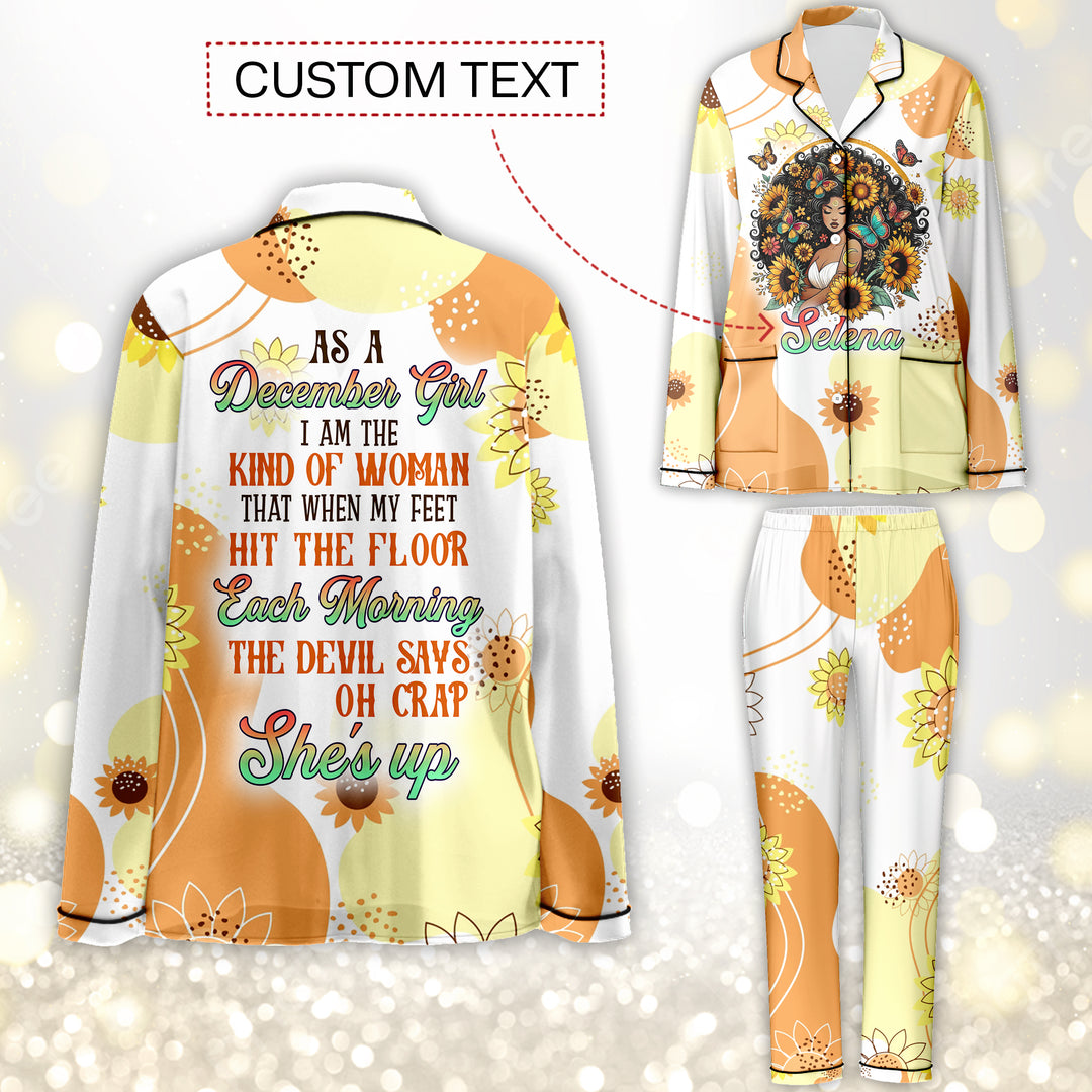 Custom Text and Month I am a Kind of Woman  Long Pajamas Set