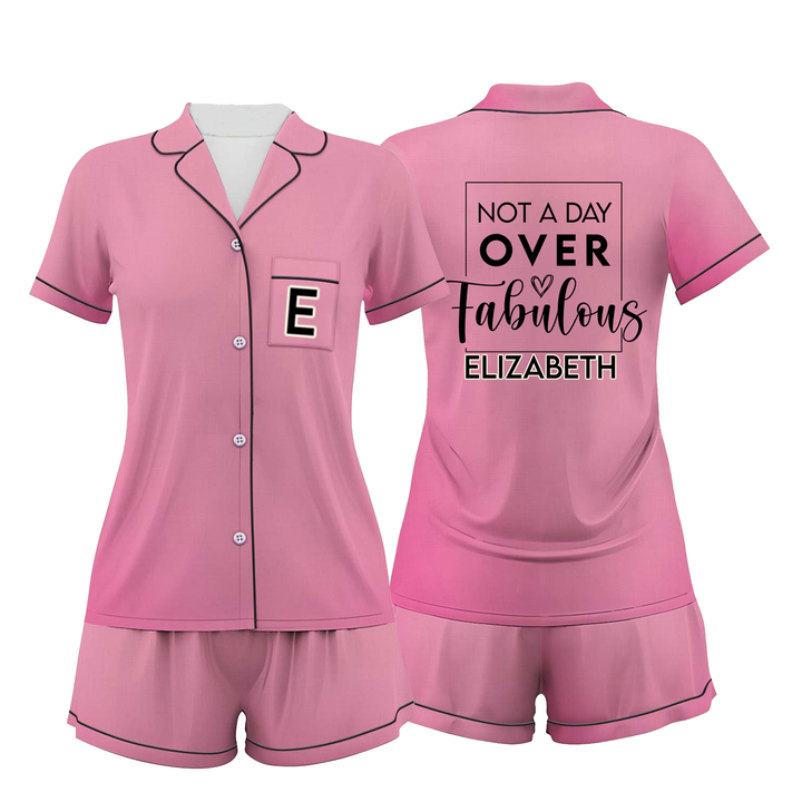 Custom Name  Satin Short Pyjamas Set