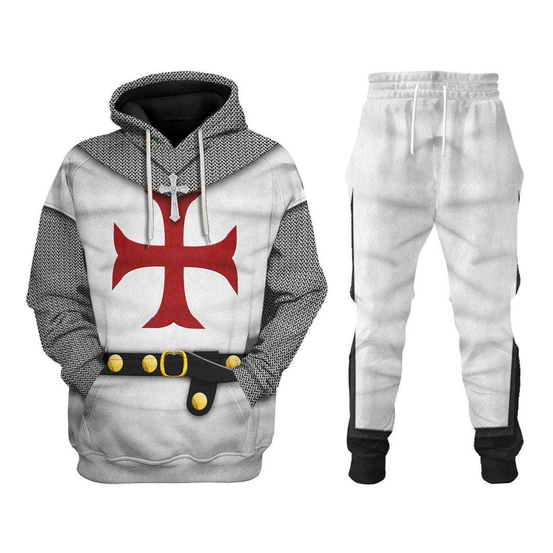 1147–1149 English Templar Knight Costume Hoodie Sweatshirt T-Shirt Tracksuit