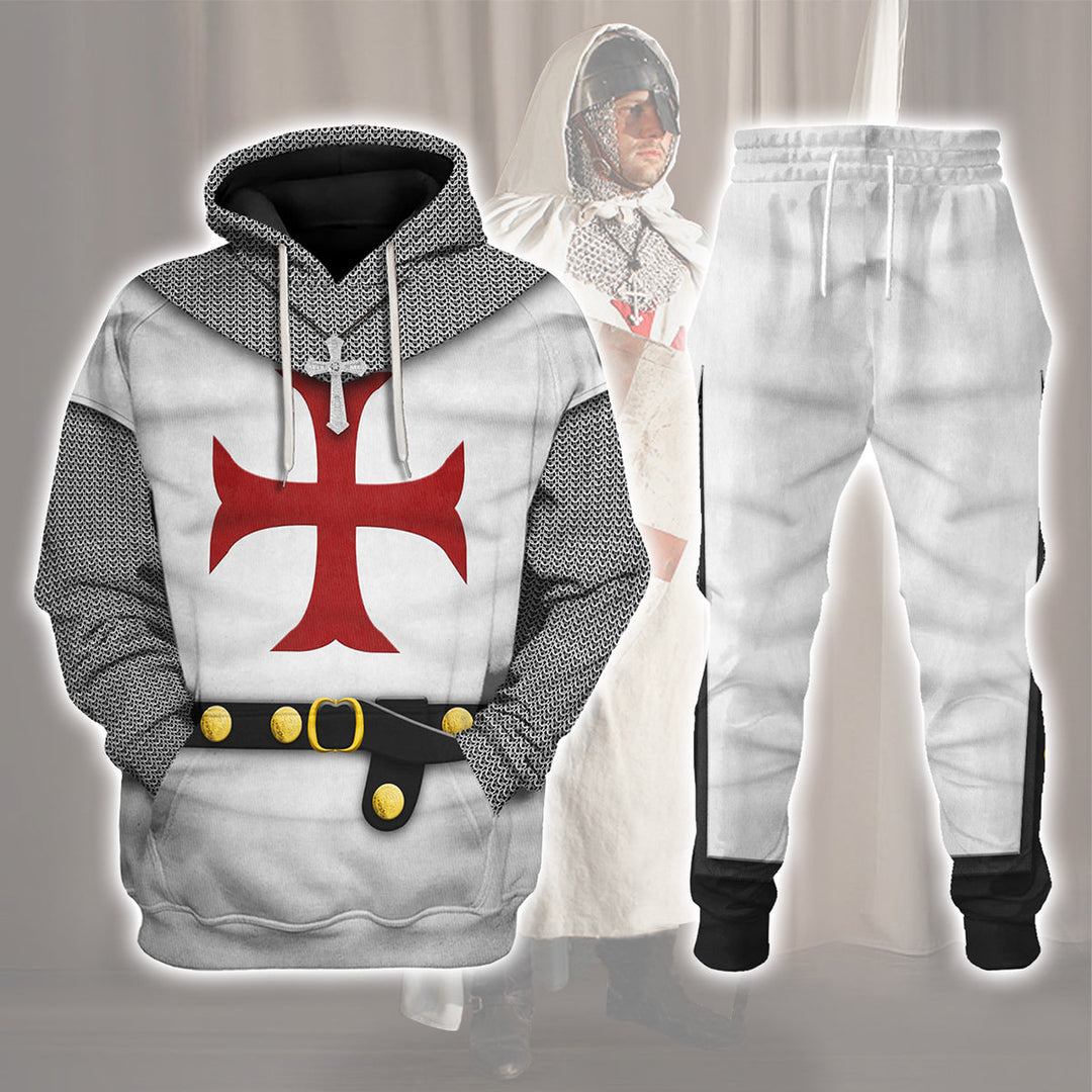 1147–1149 English Templar Knight Costume Hoodie Sweatshirt T-Shirt Tracksuit