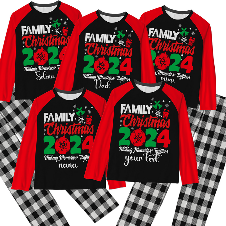 Custom Name Family 2024  Pajamas For Men Women Kid