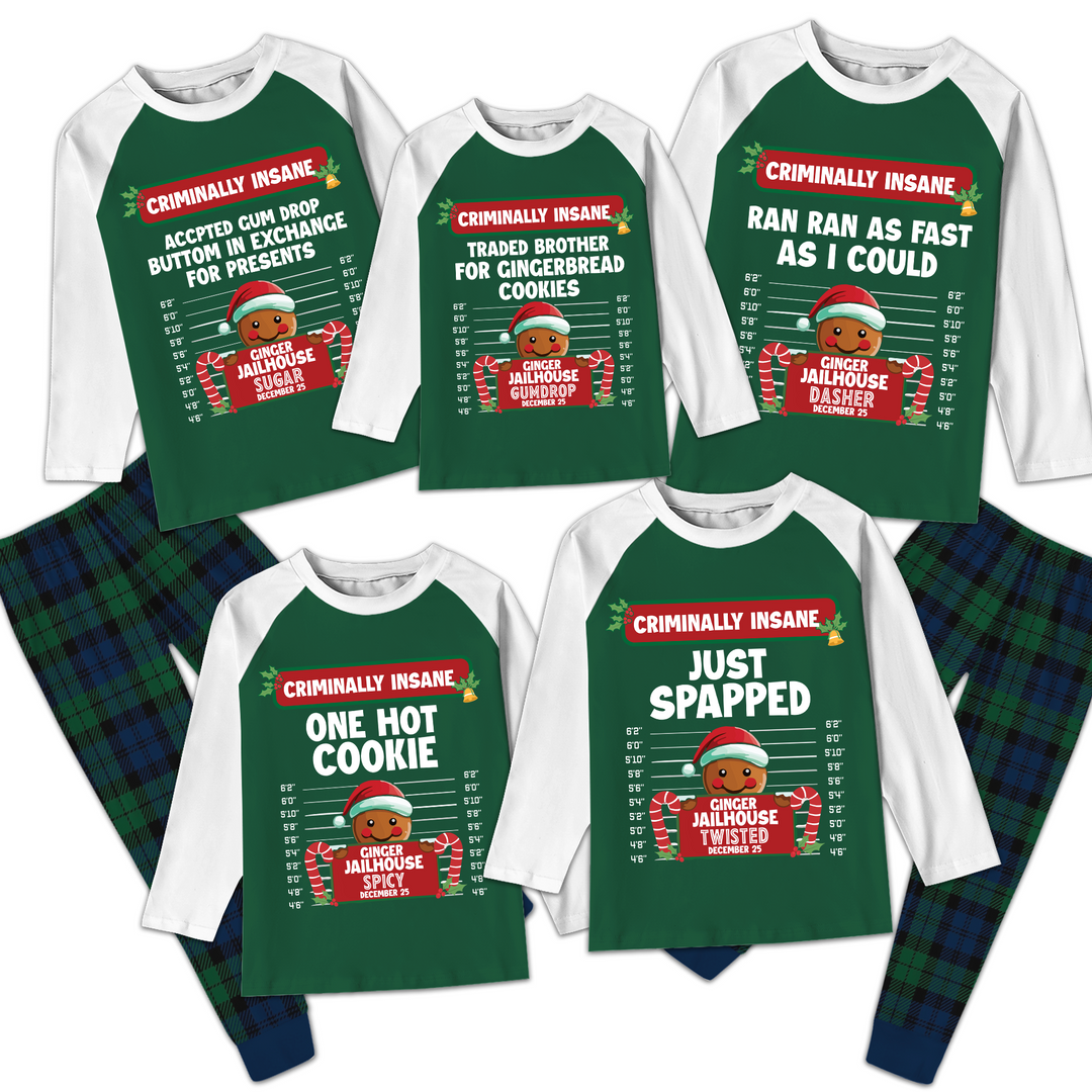 Family Group Gingerbread Crimes Christmas Pyjamas Set