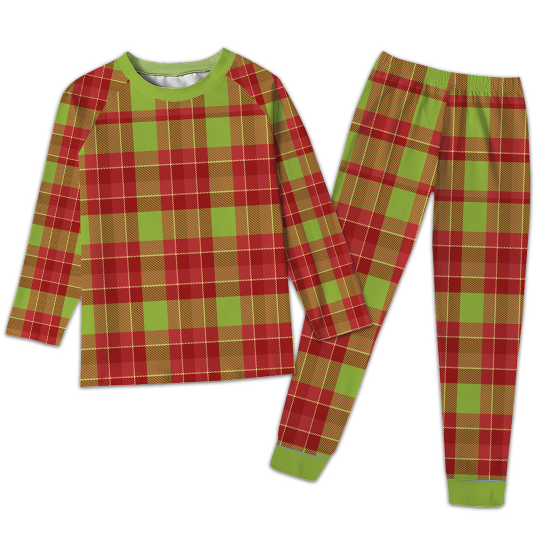 Blue Red Plaid Pajamas Set