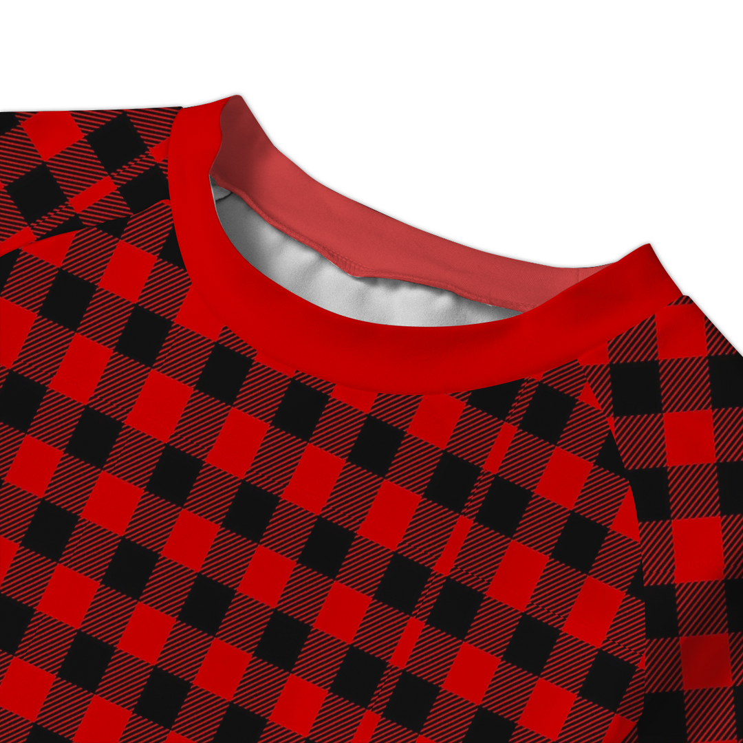 Red Black Plaid Pajamas Set