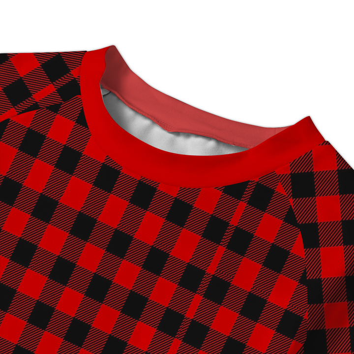 Red Black Plaid Pajamas Set