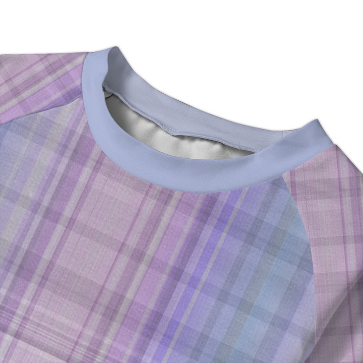 Blue Purple Plaid Pajamas Set