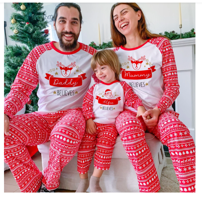 Custom Name Believe Family 2024  Pajamas For Men Women Kid