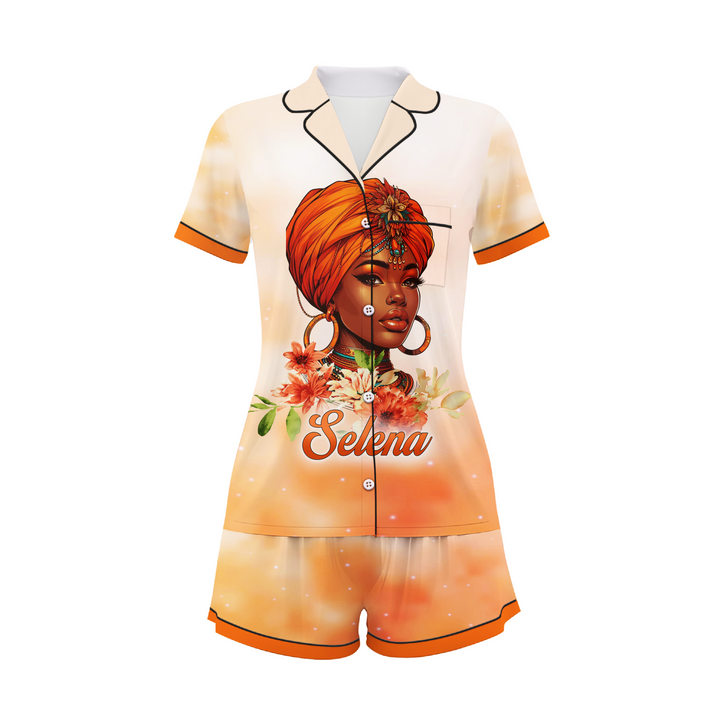 Custom Name and Month Girl I Can Be Mean Af Sweet As Candy Short Pajamas Set