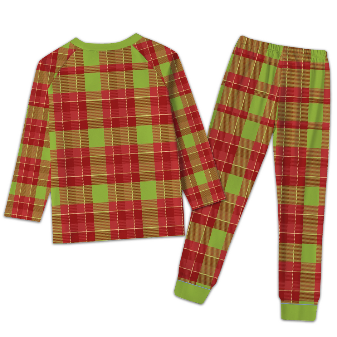 Blue Red Plaid Pajamas Set