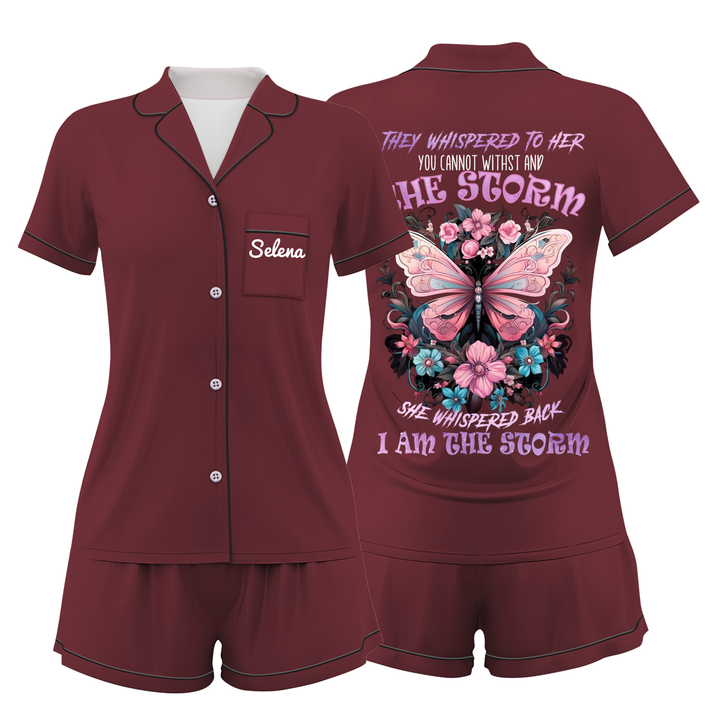 Custom  Butterfly Women Short Pyjamas Sets